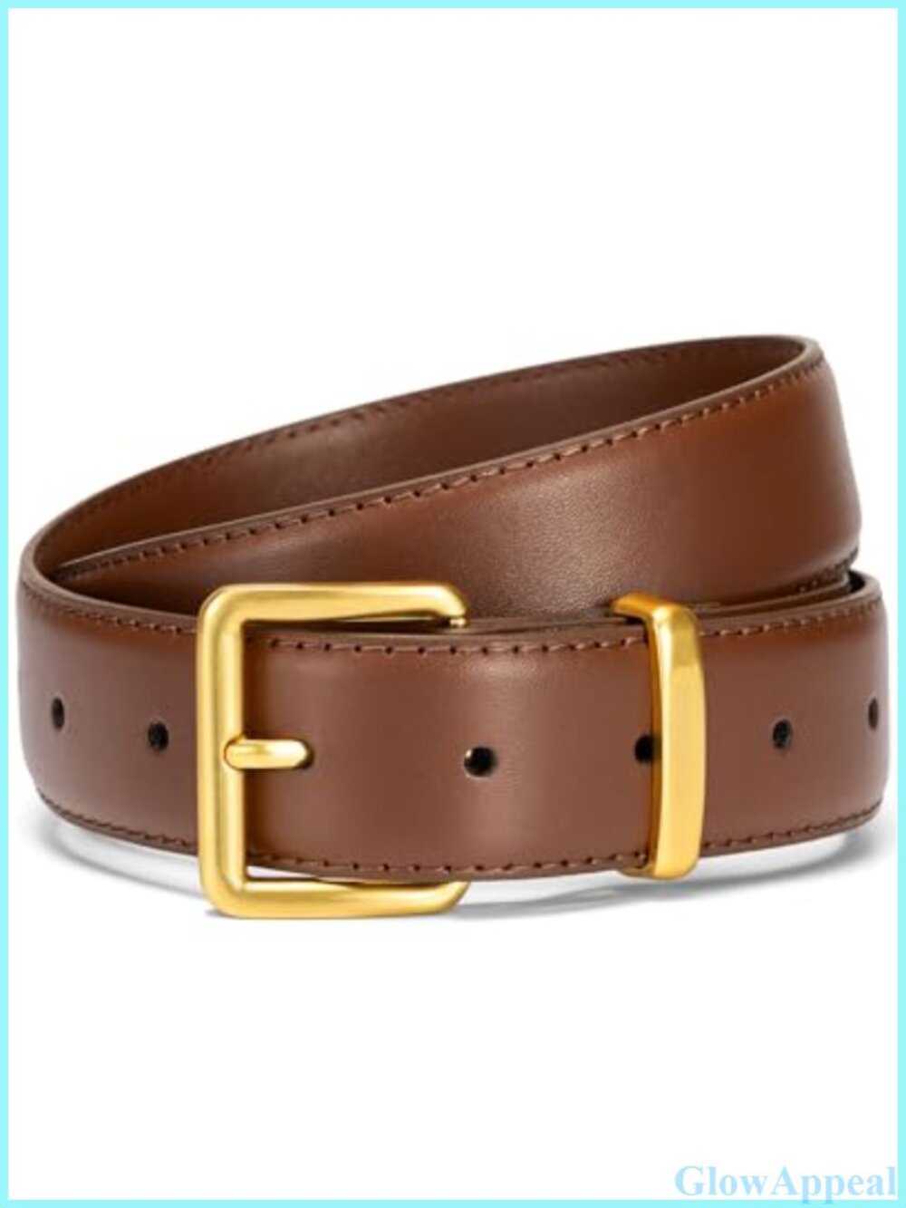 Minimalist Gold Square Buckle Faux Leather Waist Belt for Jeans & Dresses